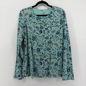 White Stag Tee Women's XL Floral Print Long Sleeve Casual T Shirt